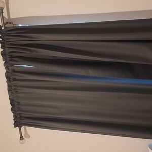 Set of gray black out curtains